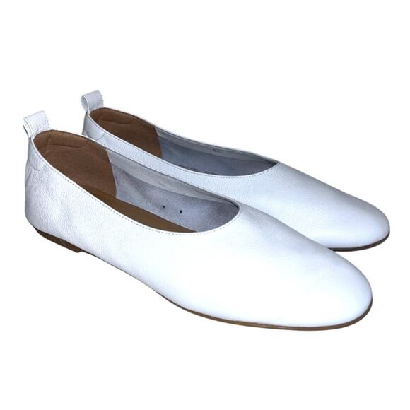 Everlane Day Glove Ballet Flat Canvas White Womens 9.5 Leather Classic Minimal - Picture 1 of 9